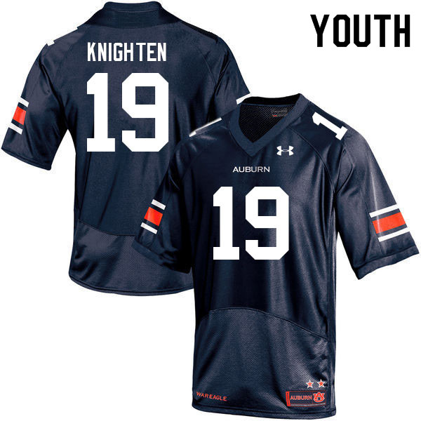 Youth Auburn Tigers #19 Bydarrius Knighten Navy 2021 College Stitched Football Jersey